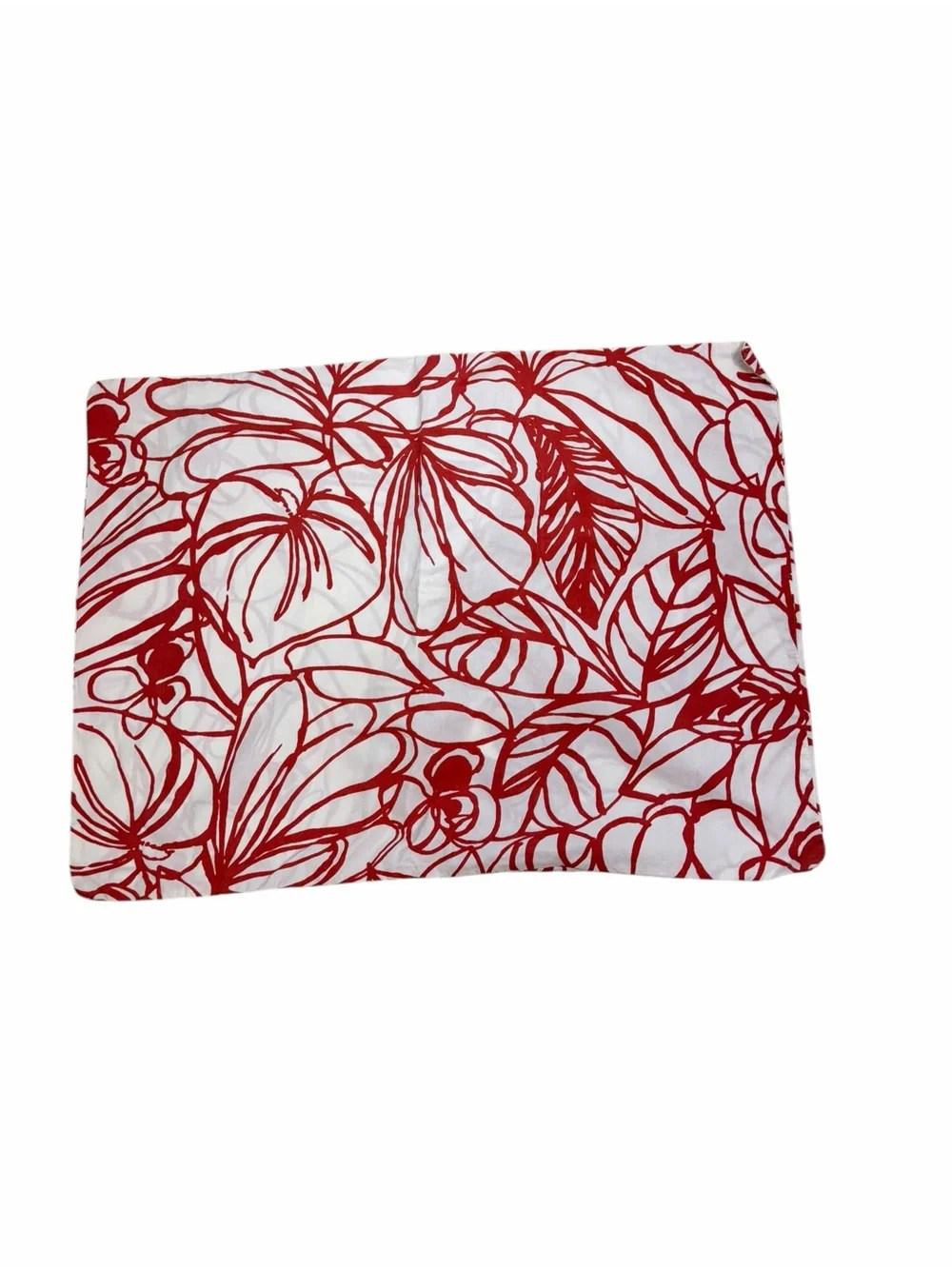 West Elm Duvet Cover Sketch Floral White Red Full/Queen & 2 Standard Shams